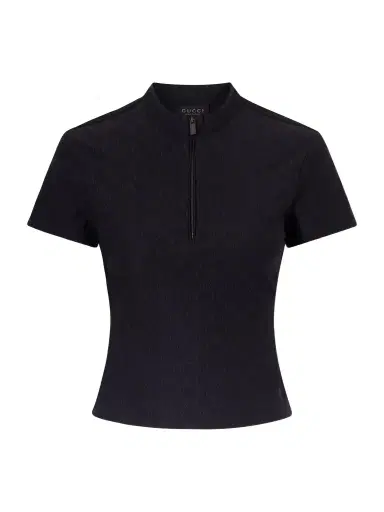 Gucci Jacquard-knit Half-zip T-shirt | Thumbnail 1 Gucci Jacquard-knit Half-zip T-shirt | Thumbnail 1