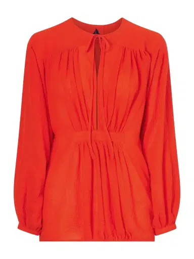 Les Vacances D’Irina Hazy Nipple Gathered Cotton Shirt | Thumbnail 1 Les Vacances D’Irina Hazy Nipple Gathered Cotton Shirt | Thumbnail 1