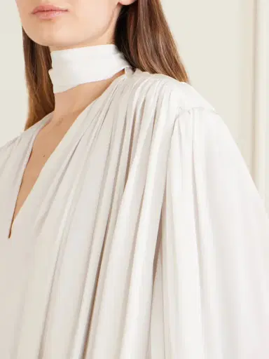 Calvin Klein Collection Allegra Belted Silk Crepe De Chine | Thumbnail 4 Calvin Klein Collection Allegra Belted Silk Crepe De Chine | Thumbnail 4