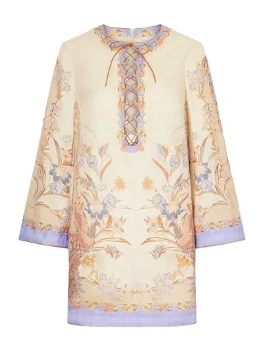 Zimmermann Indra Printed Linen Mini Dress | Thumbnail 1 Zimmermann Indra Printed Linen Mini Dress | Thumbnail 1