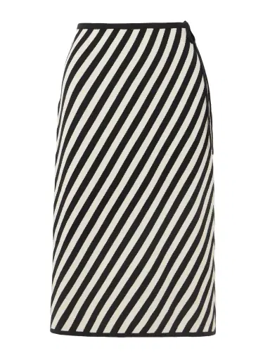 Posse Darcy Striped Pima Cotton Midi Skirt | Thumbnail 1 Posse Darcy Striped Pima Cotton Midi Skirt | Thumbnail 1