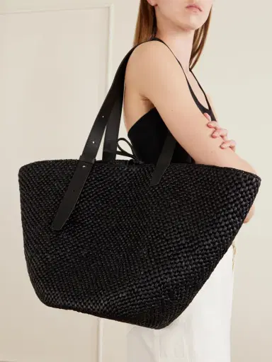 LIÉ STUDIO The Bianca Leather-trimmed Raffia Tote | Thumbnail 2 LIÉ STUDIO The Bianca Leather-trimmed Raffia Tote | Thumbnail 2