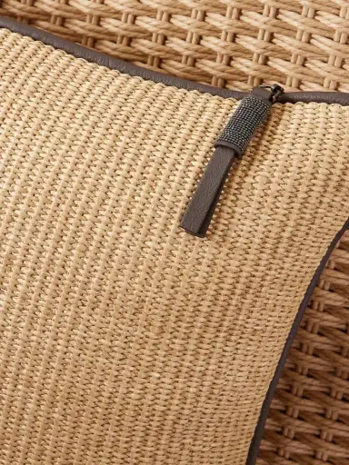 Brunello Cucinelli Raffia-effect Cushion | Thumbnail 2 Brunello Cucinelli Raffia-effect Cushion | Thumbnail 2