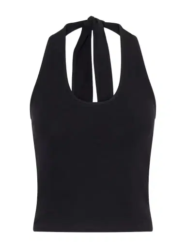 Matteau Tie-detailed Cotton-jersey Halterneck Tank | Thumbnail 1 Matteau Tie-detailed Cotton-jersey Halterneck Tank | Thumbnail 1