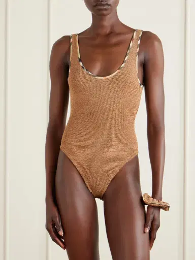 Burberry + Hunza G Faye Checked Original Crinkle™ Swimsuit | Thumbnail 2 Burberry + Hunza G Faye Checked Original Crinkle™ Swimsuit | Thumbnail 2
