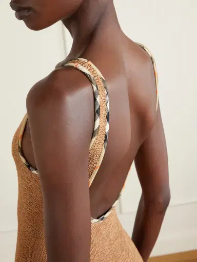 Burberry + Hunza G Faye Checked Original Crinkle™ Swimsuit | Thumbnail 4 Burberry + Hunza G Faye Checked Original Crinkle™ Swimsuit | Thumbnail 4