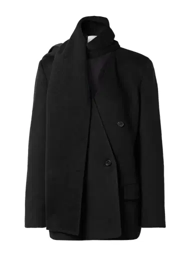 The Row Calitra Scarf-detailed Double-breasted Cashmere Blazer | Thumbnail 1 The Row Calitra Scarf-detailed Double-breasted Cashmere Blazer | Thumbnail 1