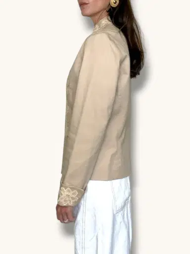 Jen Wonders Studio Beige Embroidered Blazer | Thumbnail 8 Jen Wonders Studio Beige Embroidered Blazer | Thumbnail 8