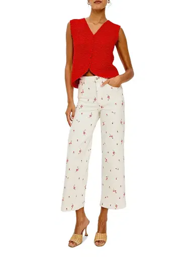 RAILS Women's Getty Floral High-Rise Crop Jeans - Ecru Romantic Floral | Thumbnail 2 RAILS Women's Getty Floral High-Rise Crop Jeans - Ecru Romantic Floral | Thumbnail 2