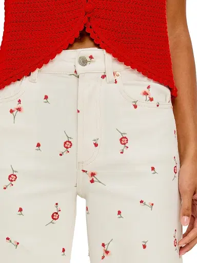 RAILS Women's Getty Floral High-Rise Crop Jeans - Ecru Romantic Floral | Thumbnail 7 RAILS Women's Getty Floral High-Rise Crop Jeans - Ecru Romantic Floral | Thumbnail 7