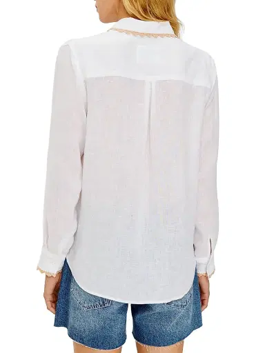 RAILS Women's Saya Crochet Trim Button-Front Shirt - White | Thumbnail 4 RAILS Women's Saya Crochet Trim Button-Front Shirt - White | Thumbnail 4