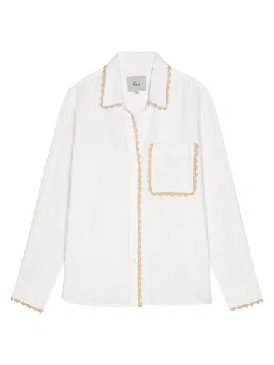 RAILS Women's Saya Crochet Trim Button-Front Shirt - White | Thumbnail 1 RAILS Women's Saya Crochet Trim Button-Front Shirt - White | Thumbnail 1