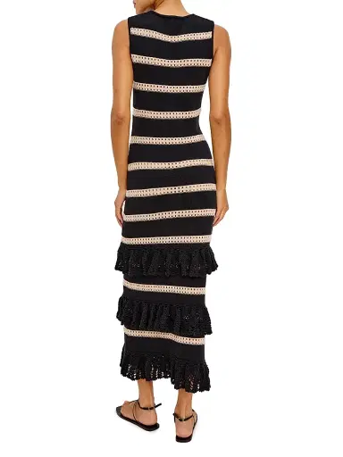 RAILS Women's Ana Crochet Stripe Maxi Dress - Black Oat Stripe | Thumbnail 3 RAILS Women's Ana Crochet Stripe Maxi Dress - Black Oat Stripe | Thumbnail 3