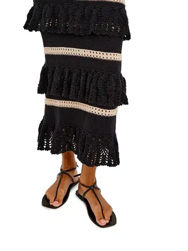 RAILS Women's Ana Crochet Stripe Maxi Dress - Black Oat Stripe | Thumbnail 5 RAILS Women's Ana Crochet Stripe Maxi Dress - Black Oat Stripe | Thumbnail 5