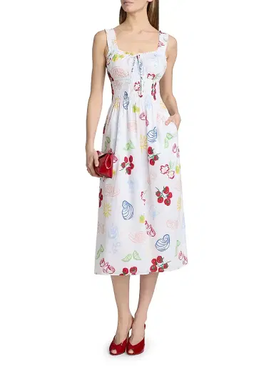 RAILS Women's Capri Printed Cotton A-Line Midi-Dress - White Antipasti | Thumbnail 2 RAILS Women's Capri Printed Cotton A-Line Midi-Dress - White Antipasti | Thumbnail 2