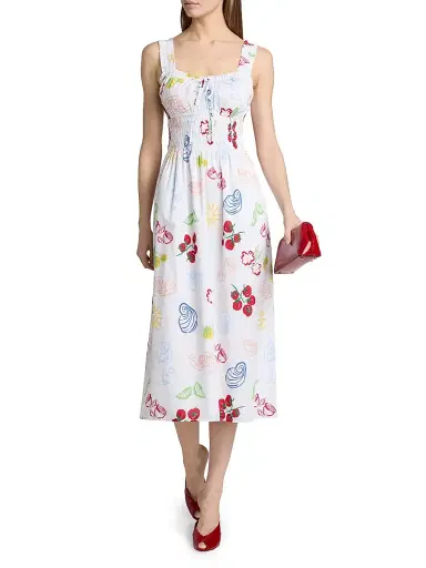RAILS Women's Capri Printed Cotton A-Line Midi-Dress - White Antipasti | Thumbnail 3 RAILS Women's Capri Printed Cotton A-Line Midi-Dress - White Antipasti | Thumbnail 3