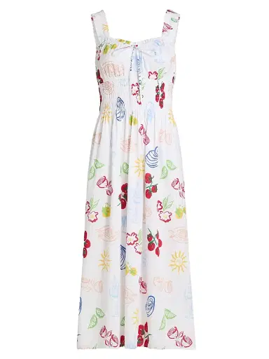 RAILS Women's Capri Printed Cotton A-Line Midi-Dress - White Antipasti | Thumbnail 1 RAILS Women's Capri Printed Cotton A-Line Midi-Dress - White Antipasti | Thumbnail 1