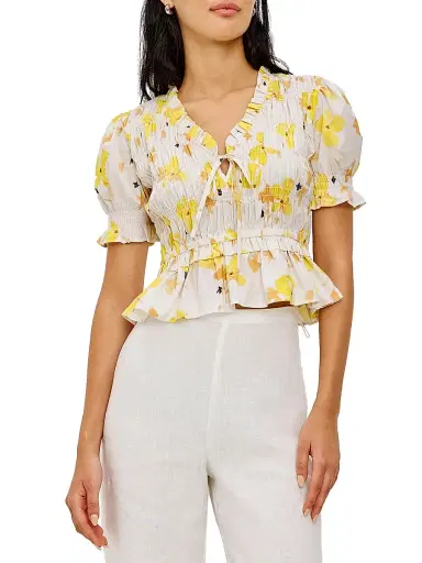 RAILS Women's Fontane Floral Cotton Blouse - Tossed Daffodils | Thumbnail 3 RAILS Women's Fontane Floral Cotton Blouse - Tossed Daffodils | Thumbnail 3