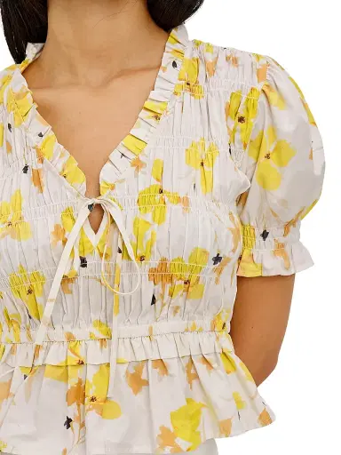 RAILS Women's Fontane Floral Cotton Blouse - Tossed Daffodils | Thumbnail 5 RAILS Women's Fontane Floral Cotton Blouse - Tossed Daffodils | Thumbnail 5