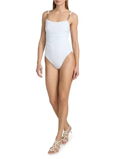 Ramy Brook Women's Maeve Chain One-Piece Swimsuit - White | Thumbnail 2 Ramy Brook Women's Maeve Chain One-Piece Swimsuit - White | Thumbnail 2