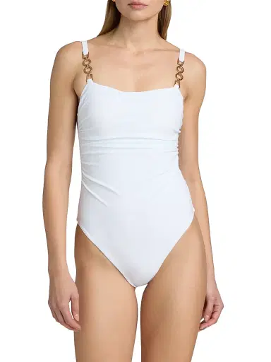 Ramy Brook Women's Maeve Chain One-Piece Swimsuit - White | Thumbnail 3 Ramy Brook Women's Maeve Chain One-Piece Swimsuit - White | Thumbnail 3