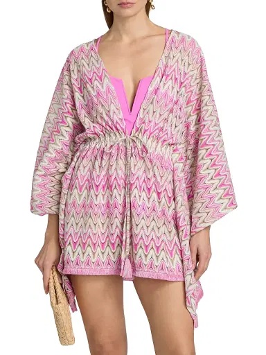 Ramy Brook Women's Mckala Zigzag Cover-Up Dress - Radiant Pink Zigzag | Thumbnail 3 Ramy Brook Women's Mckala Zigzag Cover-Up Dress - Radiant Pink Zigzag | Thumbnail 3