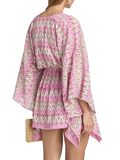 Ramy Brook Women's Mckala Zigzag Cover-Up Dress - Radiant Pink Zigzag | Thumbnail 4 Ramy Brook Women's Mckala Zigzag Cover-Up Dress - Radiant Pink Zigzag | Thumbnail 4