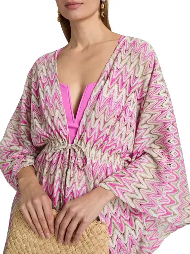 Ramy Brook Women's Mckala Zigzag Cover-Up Dress - Radiant Pink Zigzag | Thumbnail 5 Ramy Brook Women's Mckala Zigzag Cover-Up Dress - Radiant Pink Zigzag | Thumbnail 5