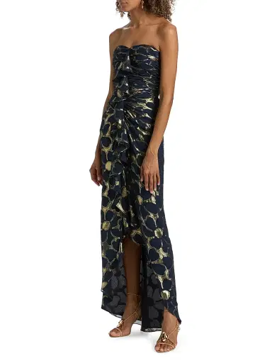 Ramy Brook Women's Daisy Goldie Floral Strapless Gown - Navy Jacquard | Thumbnail 4 Ramy Brook Women's Daisy Goldie Floral Strapless Gown - Navy Jacquard | Thumbnail 4