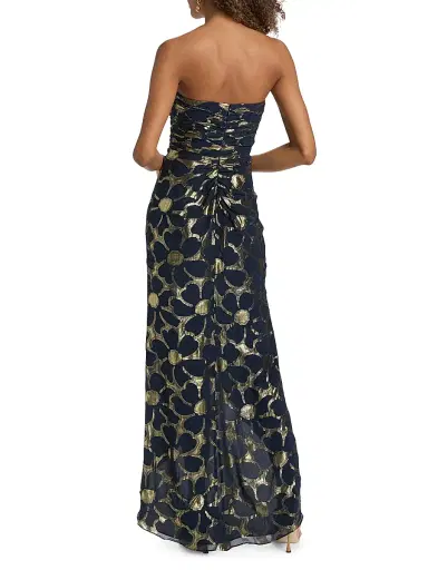 Ramy Brook Women's Daisy Goldie Floral Strapless Gown - Navy Jacquard | Thumbnail 5 Ramy Brook Women's Daisy Goldie Floral Strapless Gown - Navy Jacquard | Thumbnail 5