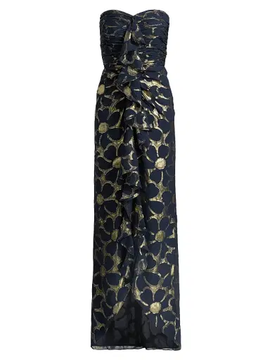 Ramy Brook Women's Daisy Goldie Floral Strapless Gown - Navy Jacquard | Thumbnail 1 Ramy Brook Women's Daisy Goldie Floral Strapless Gown - Navy Jacquard | Thumbnail 1