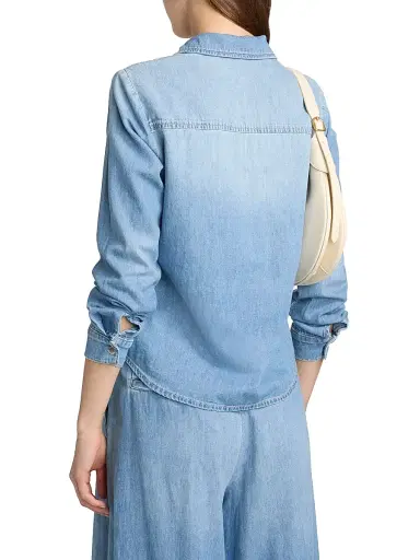 L'AGENCE Women's Isla Denim Button-Front Shirt - Havana | Thumbnail 5 L'AGENCE Women's Isla Denim Button-Front Shirt - Havana | Thumbnail 5
