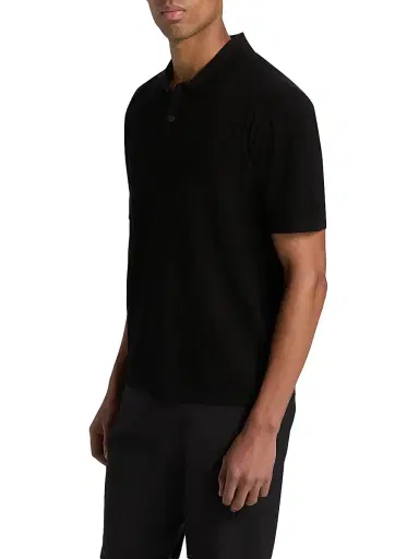 Theory Men's Cable-Knit Polo Shirt - Black - Size XL | Thumbnail 4 Theory Men's Cable-Knit Polo Shirt - Black - Size XL | Thumbnail 4