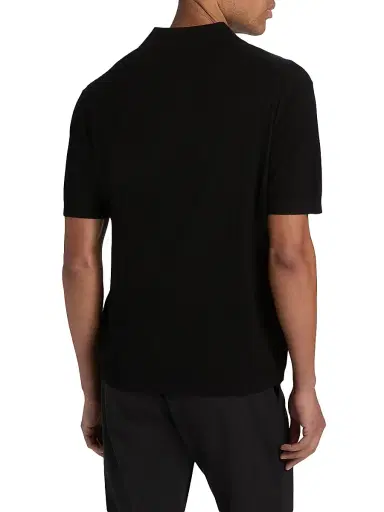 Theory Men's Cable-Knit Polo Shirt - Black - Size XL | Thumbnail 5 Theory Men's Cable-Knit Polo Shirt - Black - Size XL | Thumbnail 5