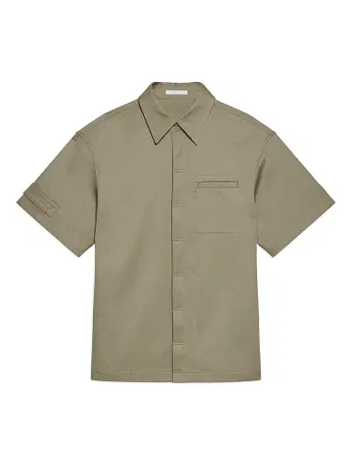 Helmut Lang Men's Loop Tape Cotton Shirt - Vetiver | Thumbnail 1 Helmut Lang Men's Loop Tape Cotton Shirt - Vetiver | Thumbnail 1