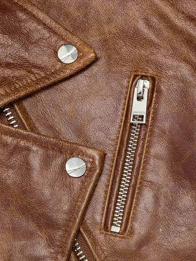 LAMARQUE Women's Vinnie Leather Crop Biker Jacket - Brown - Size Small | Thumbnail 7 LAMARQUE Women's Vinnie Leather Crop Biker Jacket - Brown - Size Small | Thumbnail 7