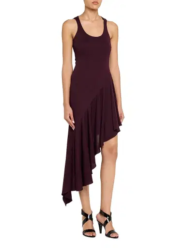 Alaïa Women's Asymmetric Ruffled Jersey Sleeveless Midi-Dress | Thumbnail 3 Alaïa Women's Asymmetric Ruffled Jersey Sleeveless Midi-Dress | Thumbnail 3