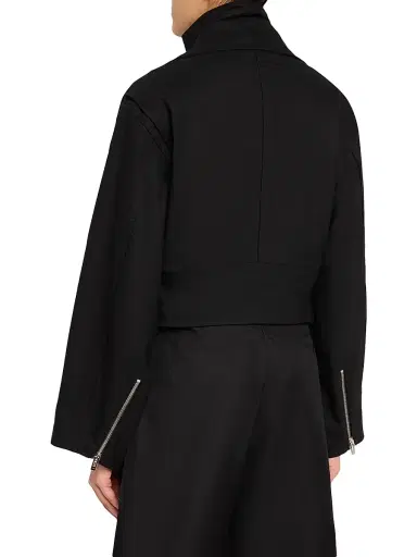 Alaïa Women's Layered Cotton Biker Jacket - Noir | Thumbnail 4 Alaïa Women's Layered Cotton Biker Jacket - Noir | Thumbnail 4