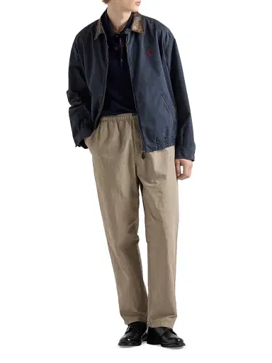 Prada Men's Cashmere and Silk Polo Shirt - Blue | Thumbnail 2 Prada Men's Cashmere and Silk Polo Shirt - Blue | Thumbnail 2