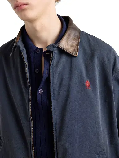 Prada Men's Cashmere and Silk Polo Shirt - Blue | Thumbnail 5 Prada Men's Cashmere and Silk Polo Shirt - Blue | Thumbnail 5