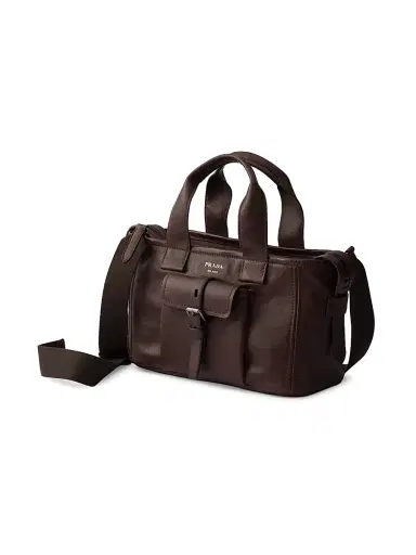 Prada Women's Route Leather Tote Bag - Brown | Thumbnail 2 Prada Women's Route Leather Tote Bag - Brown | Thumbnail 2