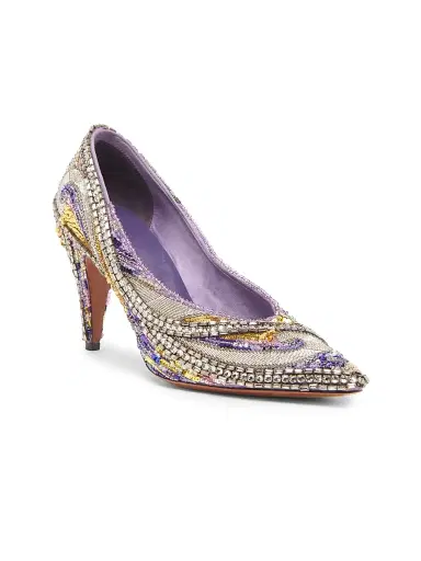 Versace Women's 90MM Embellished Point-Toe Pumps - Purple - Size 6.5 | Thumbnail 2 Versace Women's 90MM Embellished Point-Toe Pumps - Purple - Size 6.5 | Thumbnail 2
