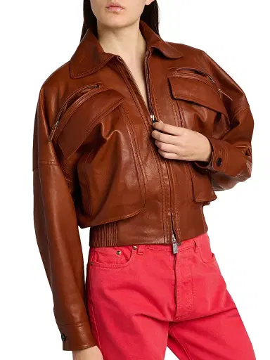 Versace Women's Blouson Leather Jacket - Stradivarius - Size 10 | Thumbnail 6 Versace Women's Blouson Leather Jacket - Stradivarius - Size 10 | Thumbnail 6