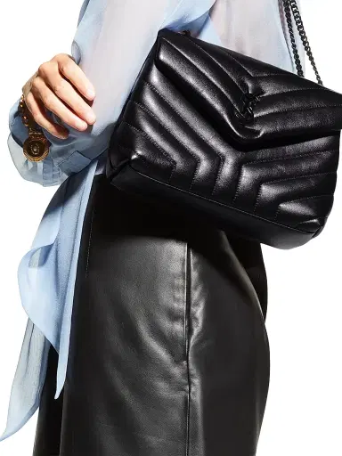 Saint Laurent Women's Loulou Matelassé Leather Shoulder Bag - Noir | Thumbnail 2 Saint Laurent Women's Loulou Matelassé Leather Shoulder Bag - Noir | Thumbnail 2