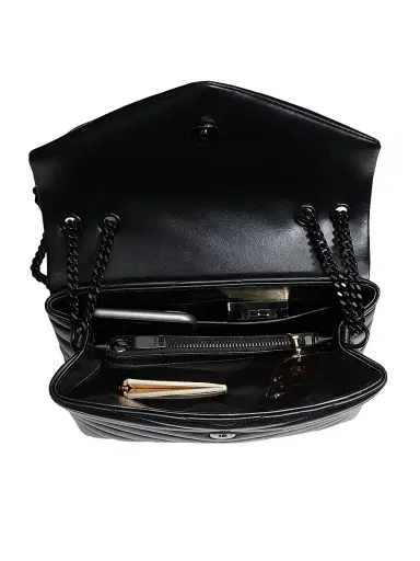 Saint Laurent Women's Loulou Matelassé Leather Shoulder Bag - Noir | Thumbnail 4 Saint Laurent Women's Loulou Matelassé Leather Shoulder Bag - Noir | Thumbnail 4