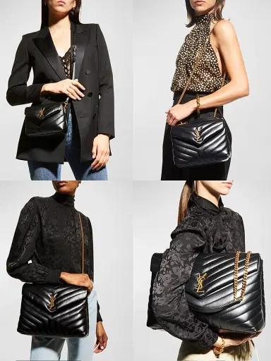 Saint Laurent Women's Loulou Matelassé Leather Shoulder Bag - Noir | Thumbnail 8 Saint Laurent Women's Loulou Matelassé Leather Shoulder Bag - Noir | Thumbnail 8