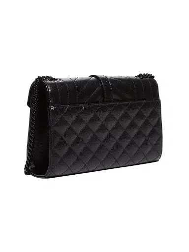 Saint Laurent Women's Envelope Triquilt Matelassé Leather Shoulder Bag - Nero | Thumbnail 5 Saint Laurent Women's Envelope Triquilt Matelassé Leather Shoulder Bag - Nero | Thumbnail 5
