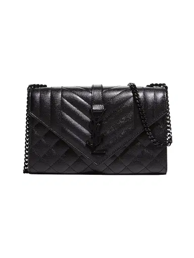 Saint Laurent Women's Envelope Triquilt Matelassé Leather Shoulder Bag - Nero | Thumbnail 1 Saint Laurent Women's Envelope Triquilt Matelassé Leather Shoulder Bag - Nero | Thumbnail 1