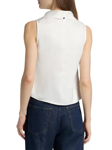 Misook Women's Pearlescence Crepe Cowlneck Blouse - White - Size XXL | Thumbnail 5 Misook Women's Pearlescence Crepe Cowlneck Blouse - White - Size XXL | Thumbnail 5