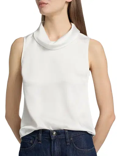 Misook Women's Pearlescence Crepe Cowlneck Blouse - White - Size XXL | Thumbnail 6 Misook Women's Pearlescence Crepe Cowlneck Blouse - White - Size XXL | Thumbnail 6